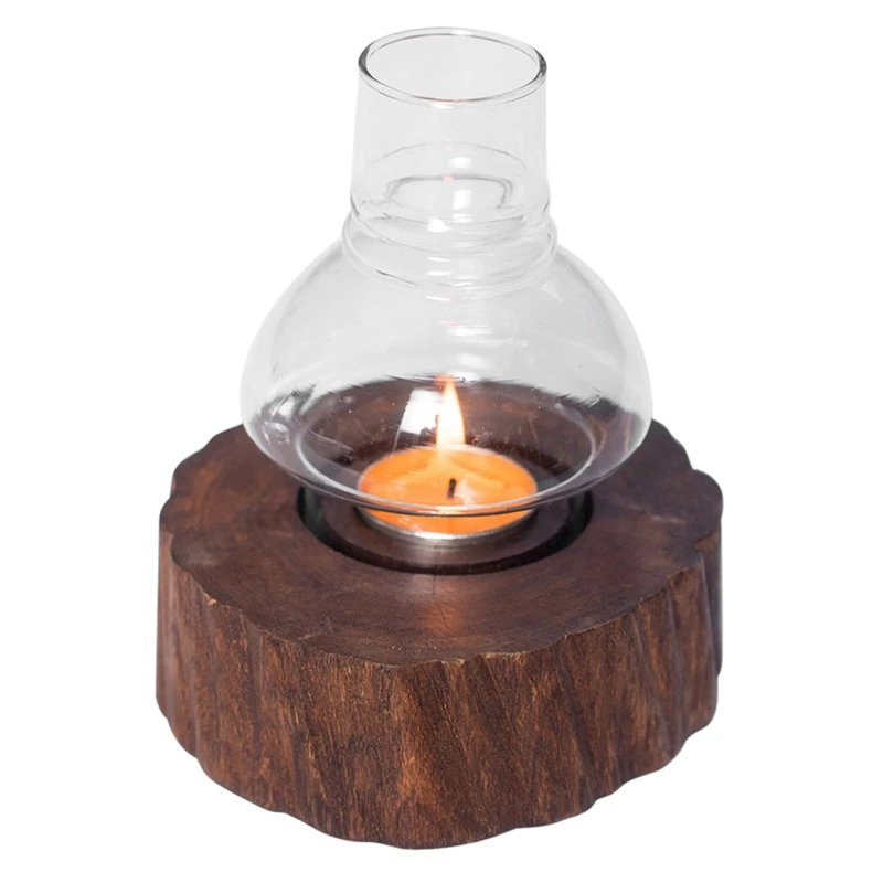 Natural Craft Handmade Wooden Retro Candlestick Romantic Decoration For Candlelight Dinner Suitable For Room Decor