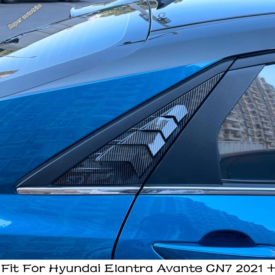 

Rear Window Triangle Louvers Spoiler Panel Cover Trim 2PCS For Hyundai Elantra Avante CN7 2021 2022 Plastic External Spare Parts