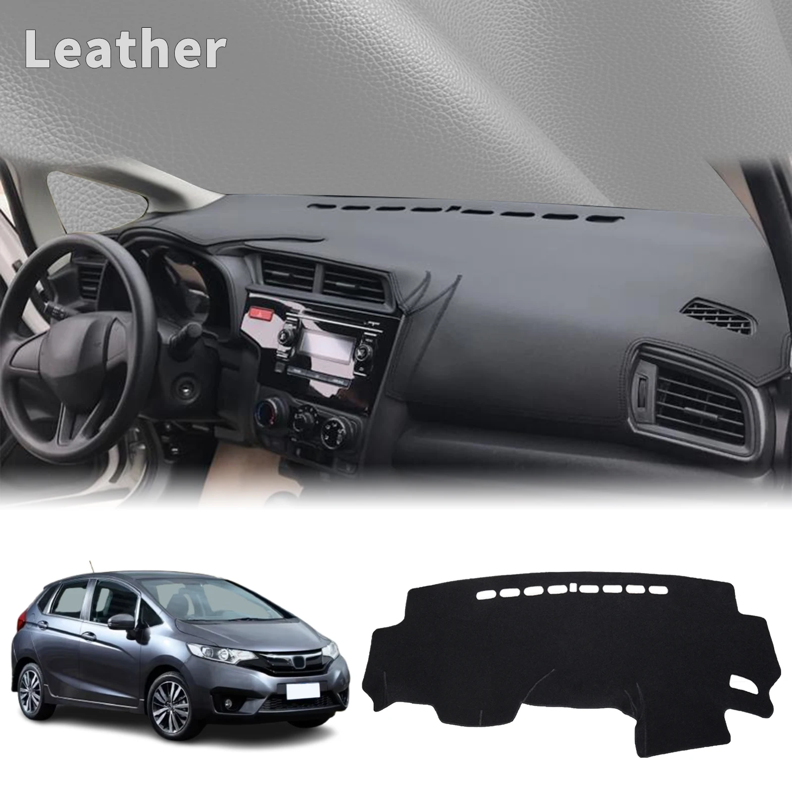 

fit for Honda Fit Jazz 2013 2014 2015-2019 GK5 Dashmat Dashboard Cover Pad DashMat Sunshade Protective Carpet Car Accessories