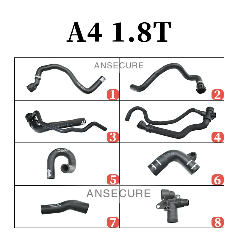 Wąż płynu chłodzącego chłodnicę Rdzeń podgrzewacza Kołnierz rury chłodzącej Do Audi A4 b6 b7 1.8 06B 121132 E/057A/058BD/101A 8E 0121101 /049N