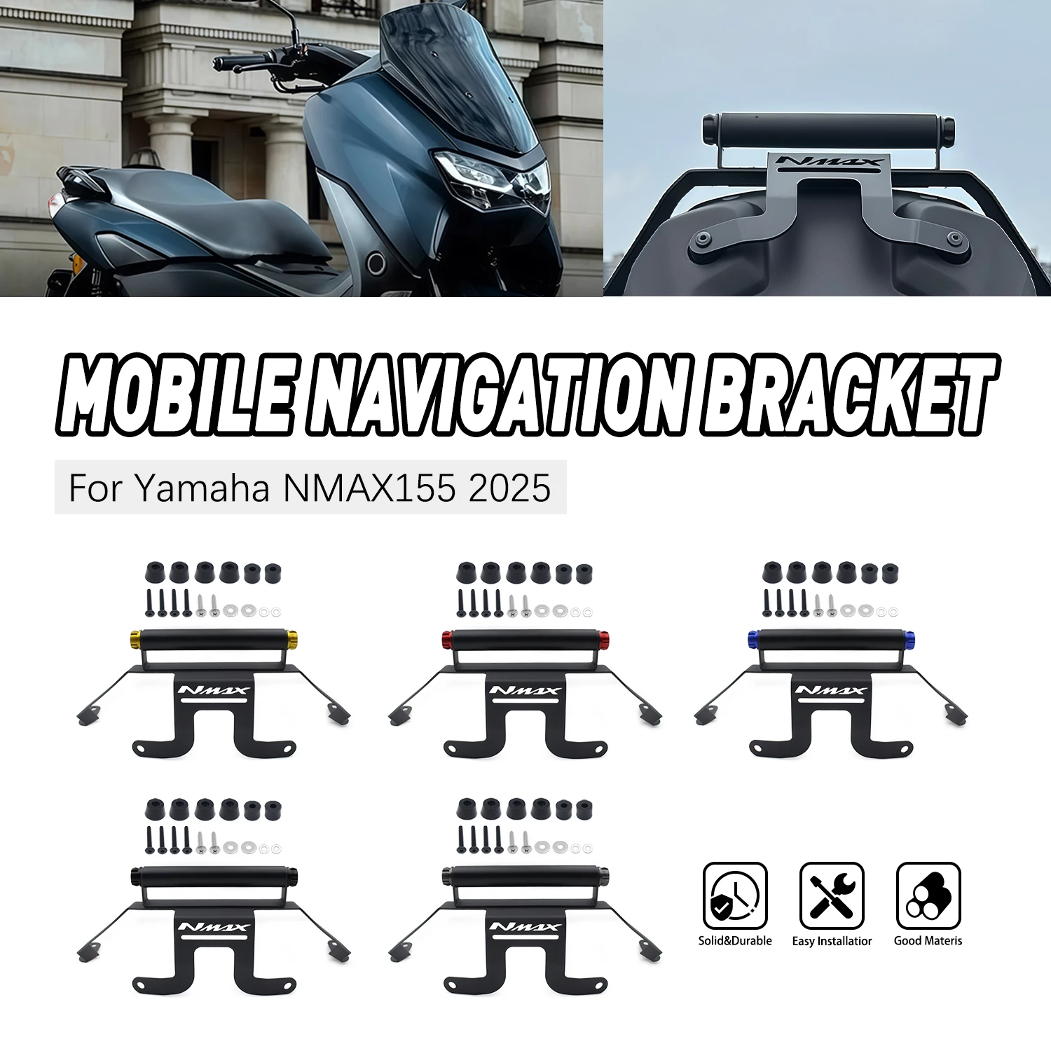 

For YAMAHA NMAX 155 2025 New Style Motorcycle Modified Adjustable Metal Iron Front Shifting Navigation Mobile Phone Bracket