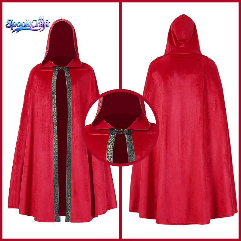 Cape à capuche médiévale unisexe, longue robe, costume de sorcier, vampire, performance scénique, costume de longueur intégrale pour Halloween