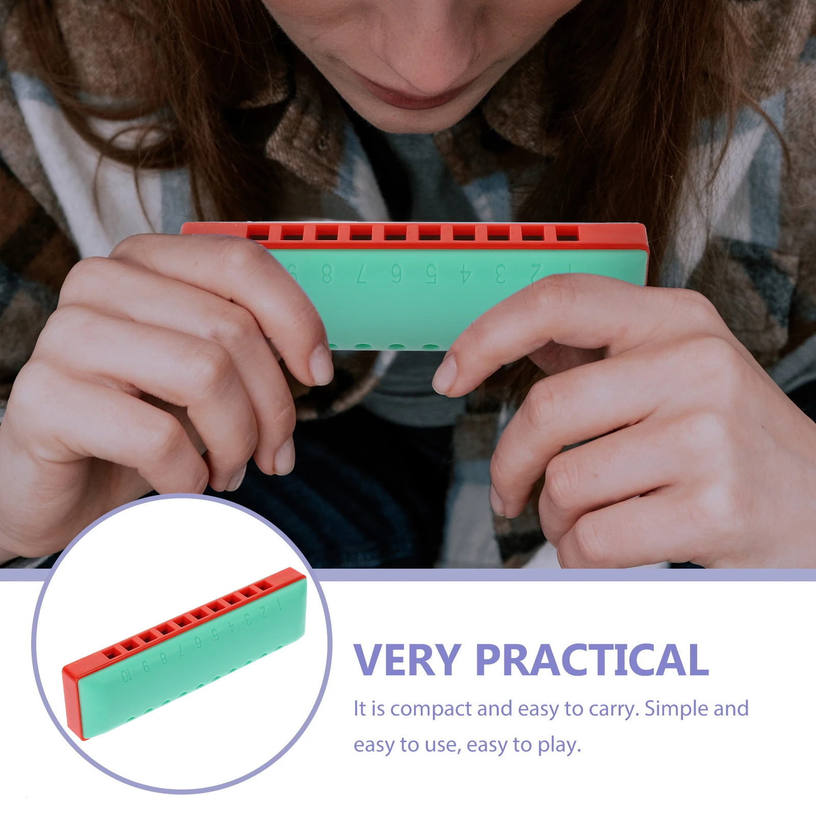 

Kids Musical Instruments Ten Hole Harmonica Beginner Harmonicas for Adults Major Small Beginners Student