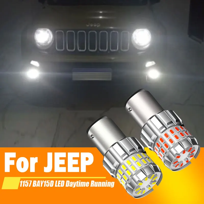 

2 светодиодных лампы дневного света DRL для 2015 2016 2017 2018 Jeep Renegade 12v 1157 светодиодов P21/5W BAY15d Canbus 6000K ксеноновый белый