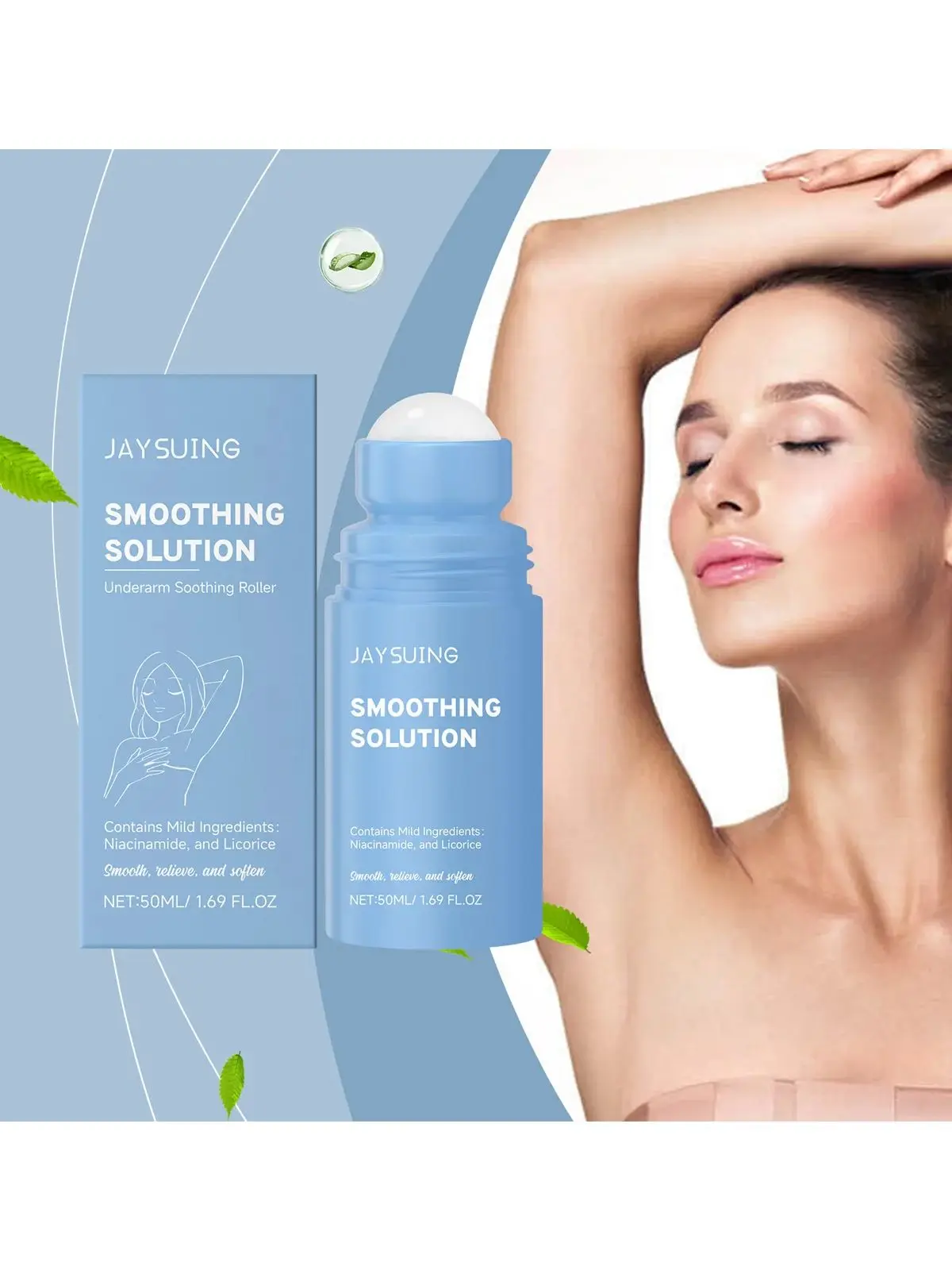 Rouleau apaisant pour aisselles après rasage, hydratant, soulage la douleur de la peau des aisselles, l'inconfort, réduit les rougeurs, améliore la matité, séchage rapide