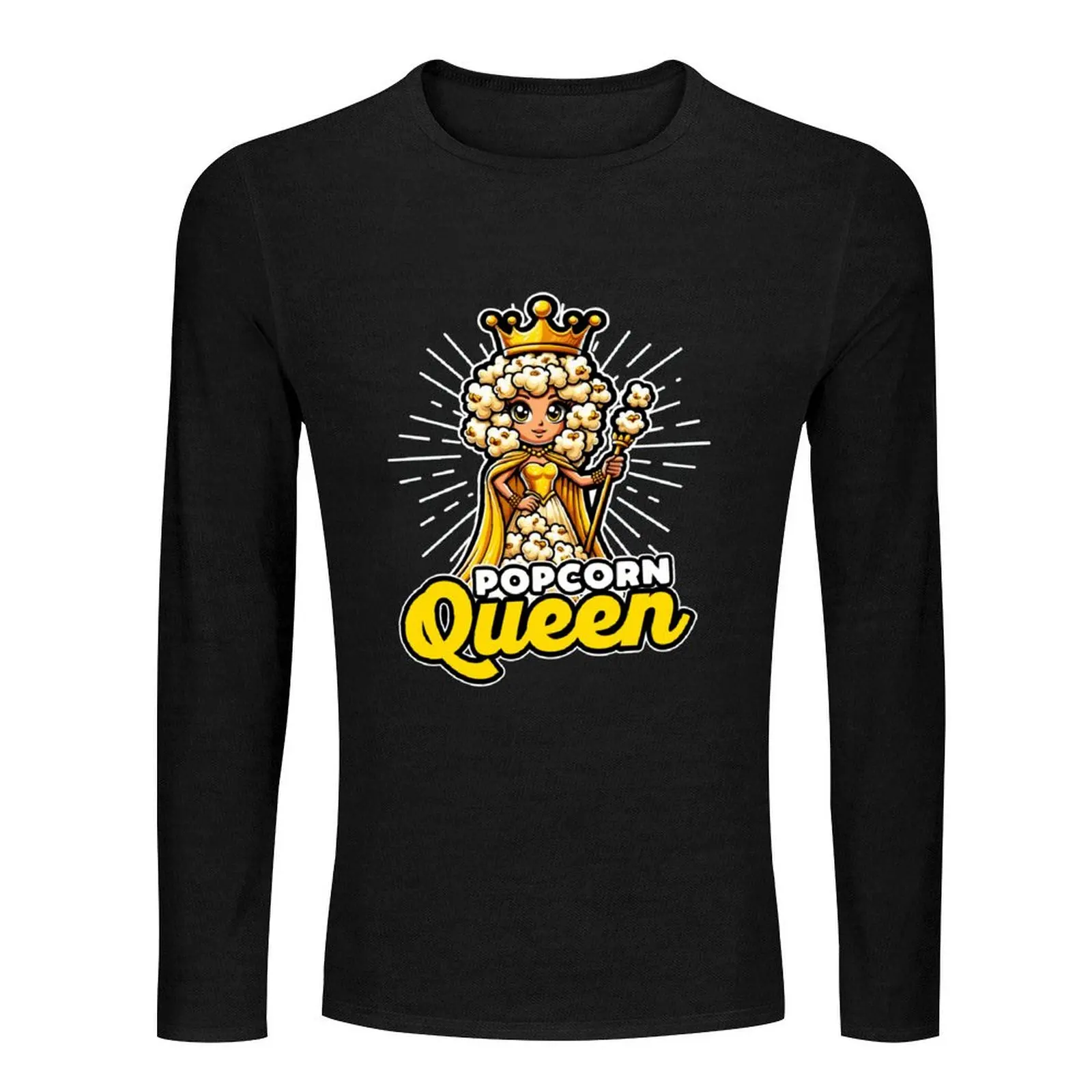 Popcorn Queen Long T-Shirt Oversized t-shirt anime clothes workout shirts for men