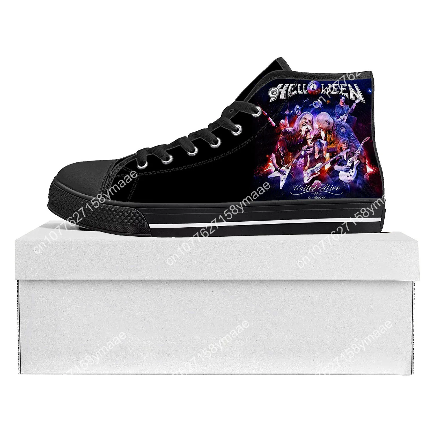 Helloween Rock Band High Top High Quality Sneakers Mens Womens Teenager Canvas Sneaker Casual Custom Made Shoes Customize Shoe