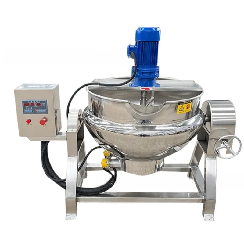 Olla de marinado inclinable a gas para sanduíches, retorta automática vertical para pepino de mar, olla para salsas tipo wok.