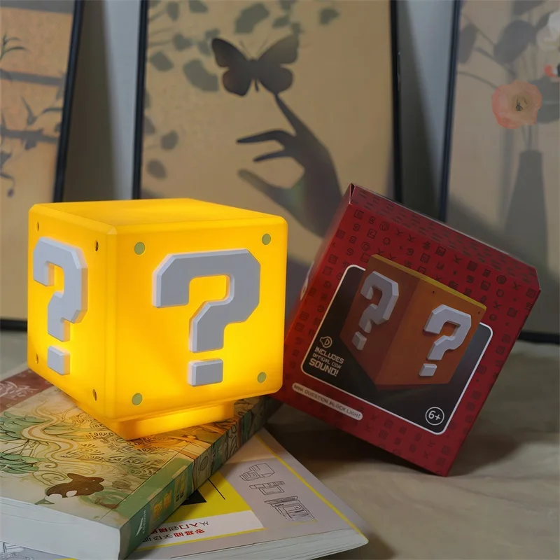 New LED Question Mark Brick Night Light with Music USB Charging Desk Lamp Light Birthday X-mas Gifts Classic Game Ornament