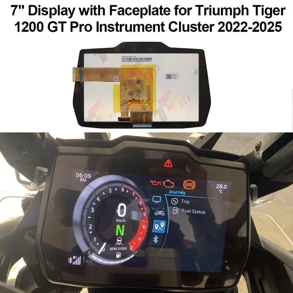 Instrumentencluster 7" LCD-Display mit Frontplatte für Triumph Tiger 900 1200 GT Rally – Detail 1