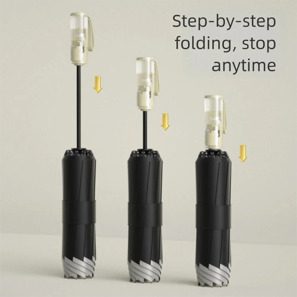 

Обратный складной автоматический зонт со светоотражающей полосой, ветрозащитный УФ-зонтик, 10 костей, уличный солнцезащитный козырек, зонт от дождя для мужчин и женщин