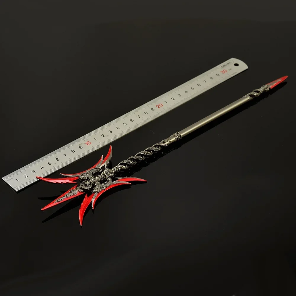 35cm Naraka Bladepoint peryferia do gier, broń latająca włócznia metalowy model, dekoracja akcji Cosplay, kolekcja rzemiosło prezenty zabawki