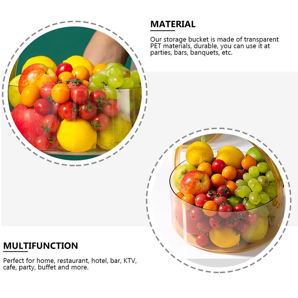 

1Pcs Transparent Pet Cooling Ice Bucket Portable Beer Holder Bar Party Wine Bottle Storage Bucket Beverage Ktv