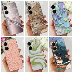 Butterfly Ultra Soft For Vivo Y16 4G Case Vivo V2214 Girl Fashion Painting Transparent Phone Cases Covers VivoY16 Y 16 Silicone