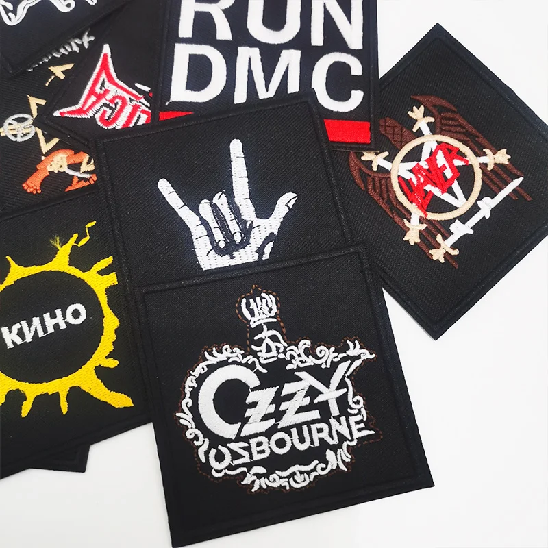 Metal Band Patches On Clothes Band Patch Iron On Patches For Clothes Hippie Rock Patch Punk Badge Stickers Appliques