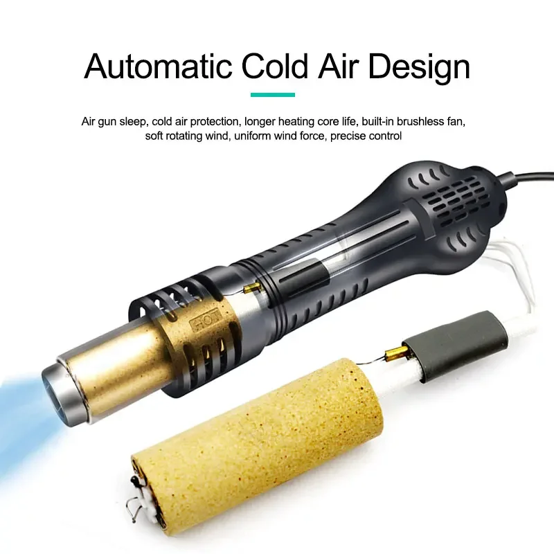 QUICK 858D+ Hot Air Desoldering Station LCD Digital Display Rework Station Hot Air Gun For Chip PCB SMD Repair Tools