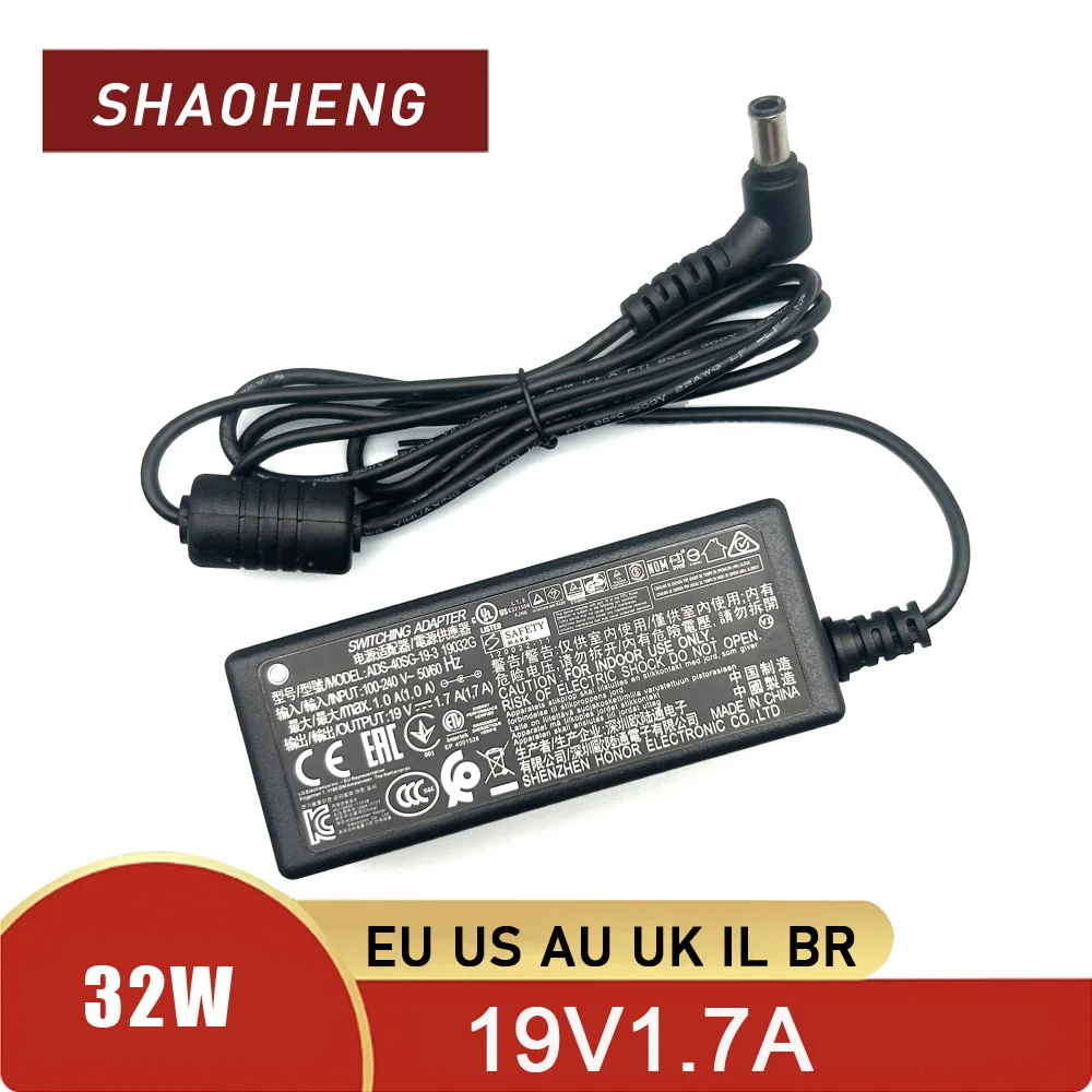 Cargador Original para Monitor LG ADS-40FSG-19 19032GPCU-1 EAY62790012 Honor 19V 1.7A 32W Adaptador de fuente de alimentación