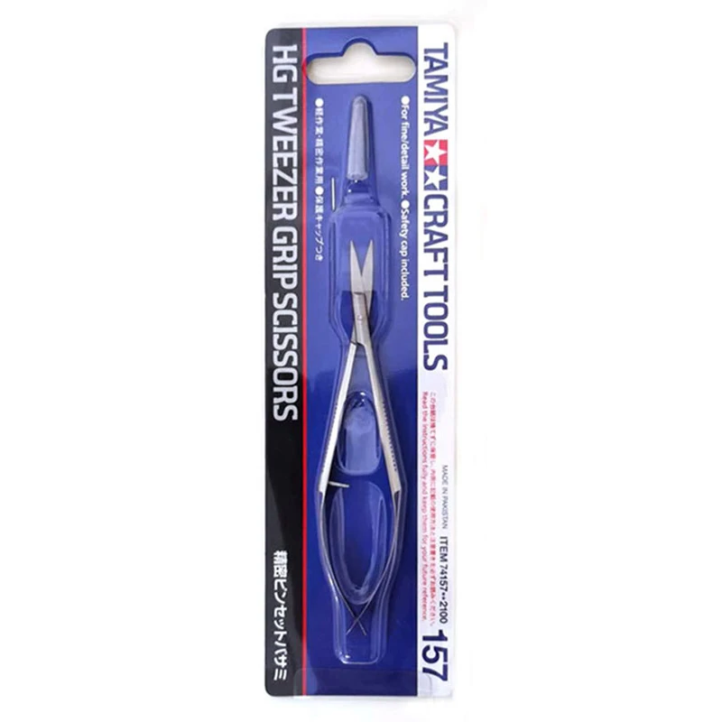 Tamiya Tweezer Grip Scissors Pinça para Corpos Decalques Modelo Artesanato Ferramentas Montagem de Plástico Militar Modelo Faça Você Mesmo 74157 Mini 4wd