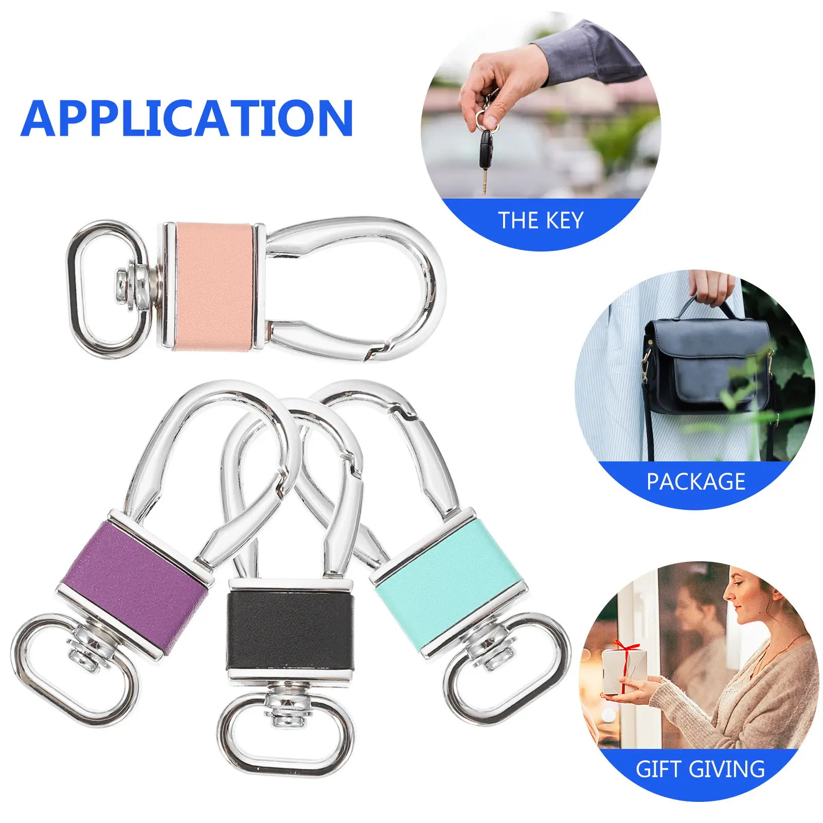 4Pcs Metal Resistant Keychain Carabiner Heavy Duty Holder Car Key Holder For Bag Clip For Keys Keychain For Friends