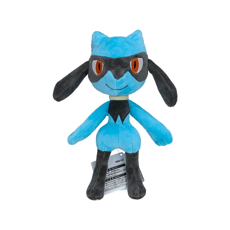 Anime Pokemon Plush Toy, Lucario brilhante, Halloween Riolu, Desenhos animados recheados, Soft Anime Dolls, Presentes de Natal, Fit