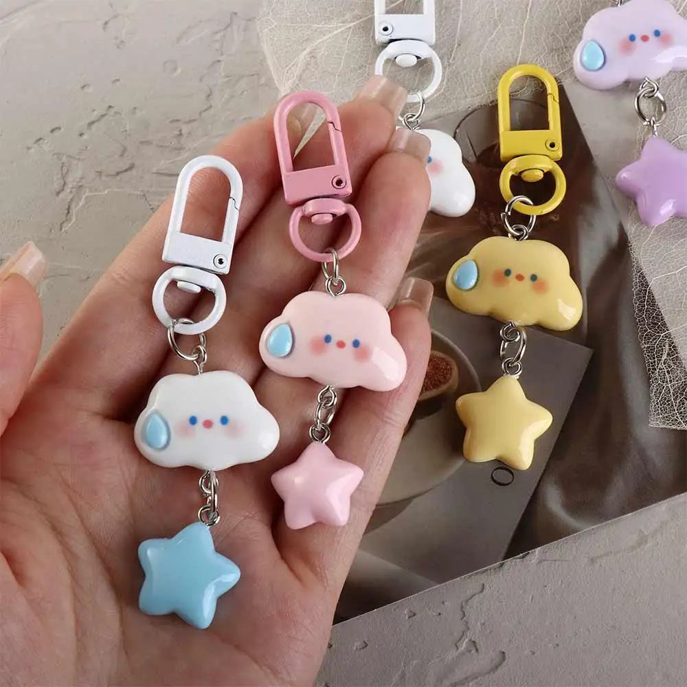 

Cloud Star Cartoon Cloud Star Keychain Resin Jewelry Cloud Pentagram Pendant Ins Cartoon Cloud Star Key Chain Headphone Case