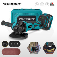 YOFIDRA 125mm Brushless Angle Grinder 3 Gears Cordless Grinding Machine Cutting Woodworking Power Tool For Makita Battery Pin