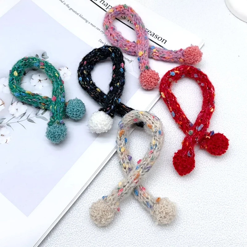 5Pcs Dollhouse Mini Handmade Crochet Scarf Fashion Knitted Accessories Scarf DollHouse Decoration Cotton Doll Accessories