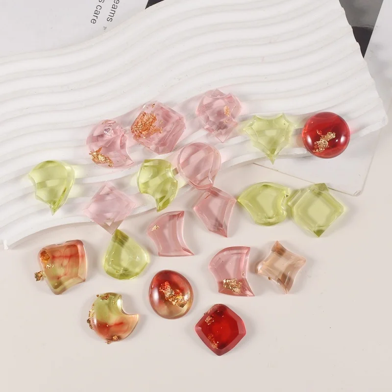 DIY Gemstone Pendant Silicone Mold Earrings Necklace Keychain Ornament Epoxy Resin Mold Jewelry Handmade Decoration Accessories