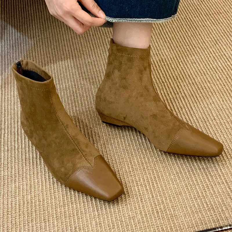 ساحة تو المرأة حذاء من الجلد الشقق فساتين راقية أحذية مصمم أحذية الشتاء الفاخرة 2025 جديد مريح المشي Mujer الثلوج بوتاس