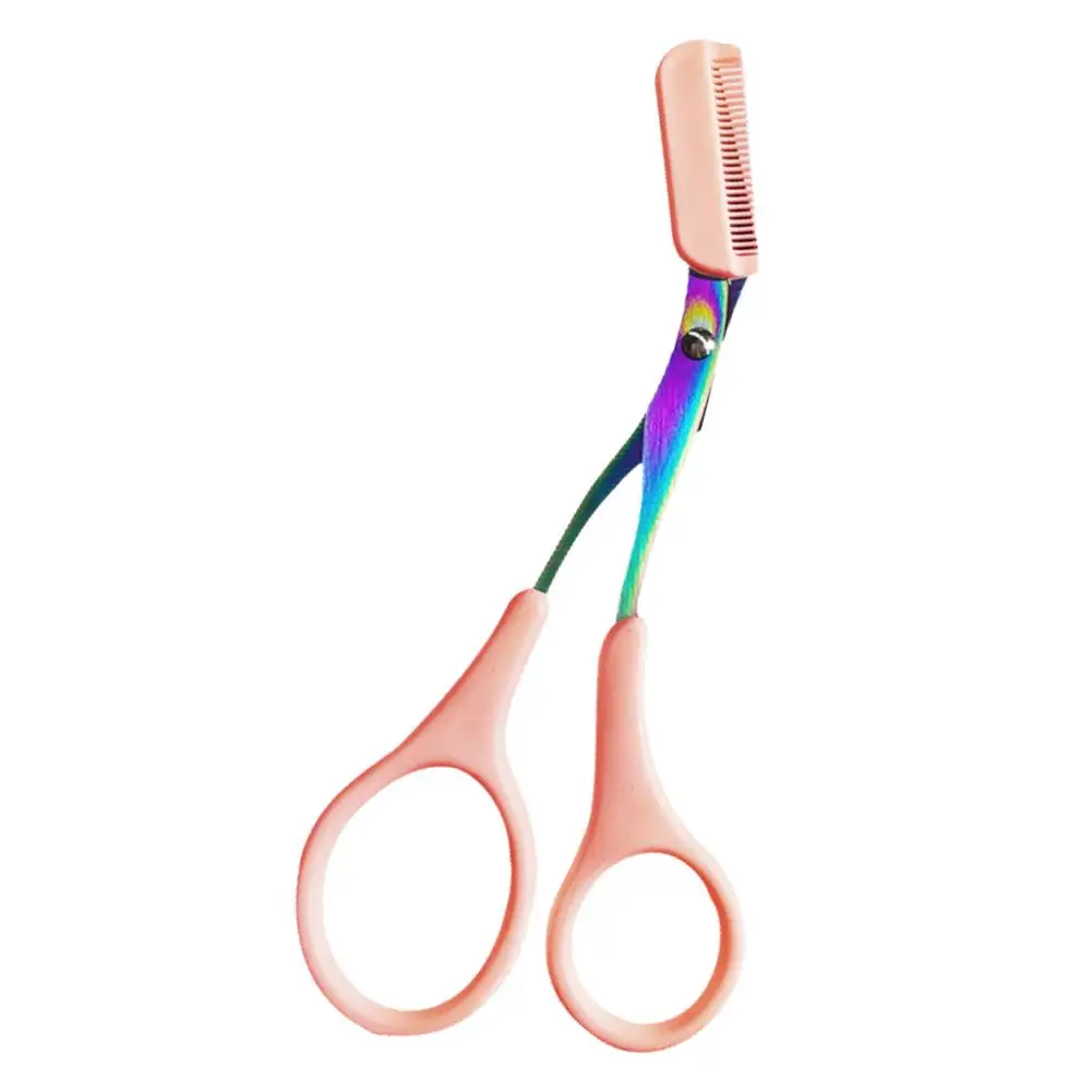 Sobrancelha Trimmer Scissor com Pente, Feminino e Masculino, Sobrancelha, Cílios, Segurança, Beleza, Maquiagem, Tesoura de Aço, Face Stain, D4n2