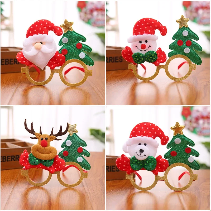 New Cartoon Antlers Elderly Eyeglasses Frame Children's Christmas Tree Color Eyeglasses Frame Christmas Party Festival Supplies