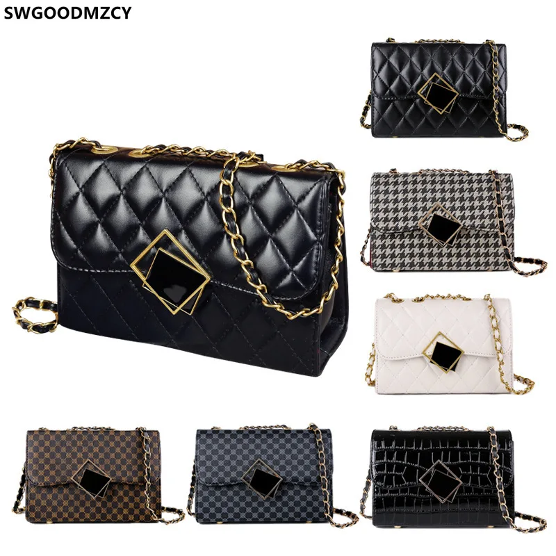 Leather Black Bag for Women 2024 Designer Crossbody Bags Luxury Brand Shoulder Bag Women Chains Fashion Taschen Women תיקים לנשי