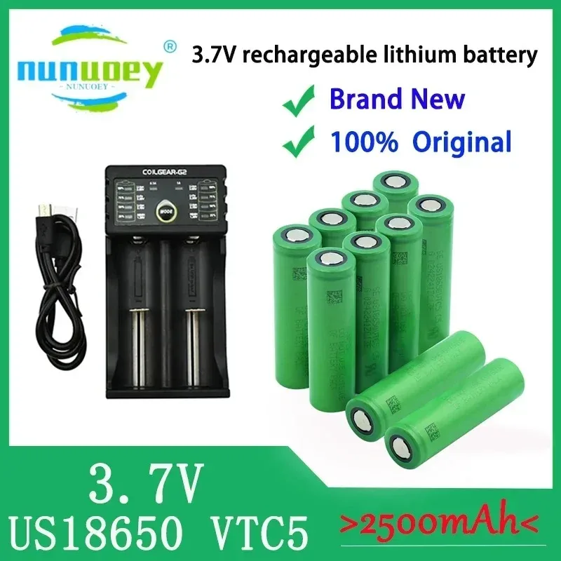 

20 шт., 3,7 В, перезаряжаемая аккумуляторная батарея US18650 VTC5, 2600 мАч, VTC5 18650, сменная батарея 3,7 В, 2600 мАч, 18650
