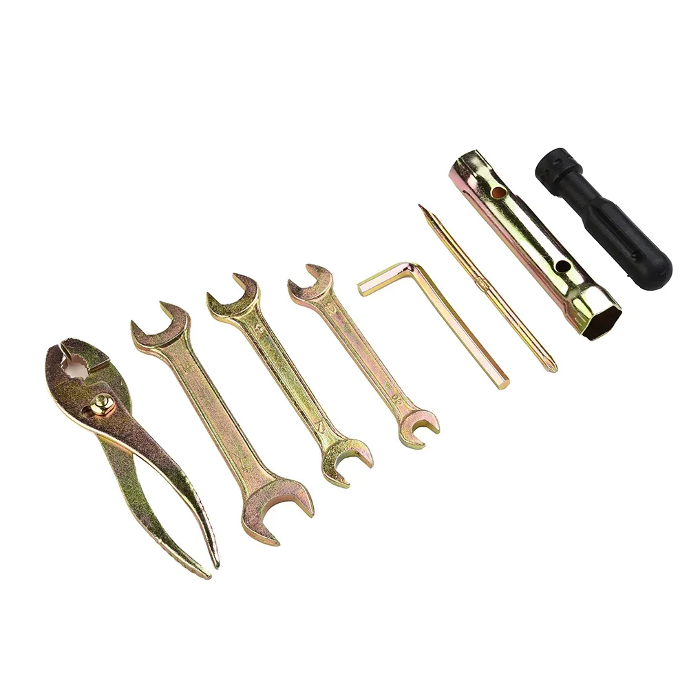 Alumínio Motocicleta Repair Parts Set com saco de armazenamento, chave inglesa prática, durável, Universal, Honda, Kawasaki, Novo