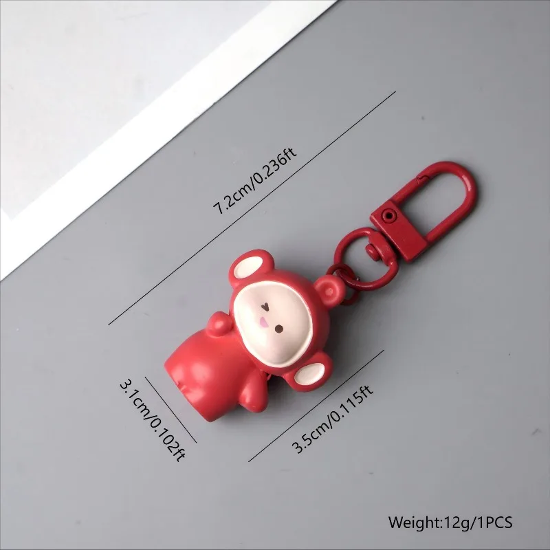 4PCS Hot Cartoon Teletubbies Series Pendant Creativity Exquisite Cute Car Key Pendant Men and Women Gift view 6