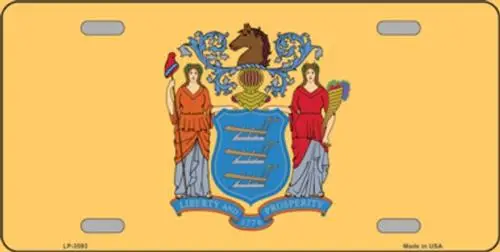 

New Jersey State Flag License Plate Metal Tin Sign Picture Plaque Art Wall Decor