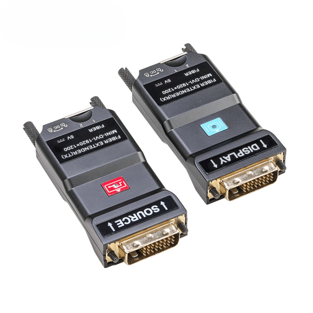 

Mini DVI Over Fiber Optic Extender Single Mode 2 Core 2KM DVI To Fiber Converter