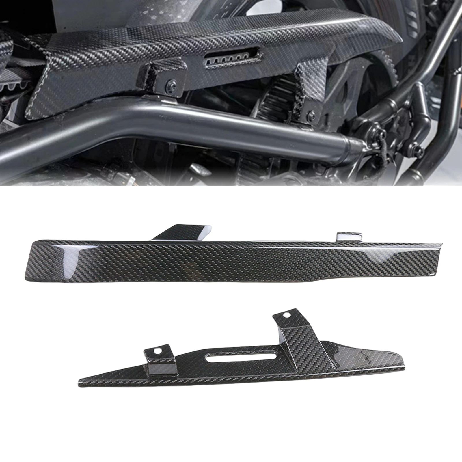 

For Harley Davidson Sportster S 1250 RH1250S RH 1250S 2021-2024 Carbon Fiber Motorcycle Chain Cover Guard Fairing Protector