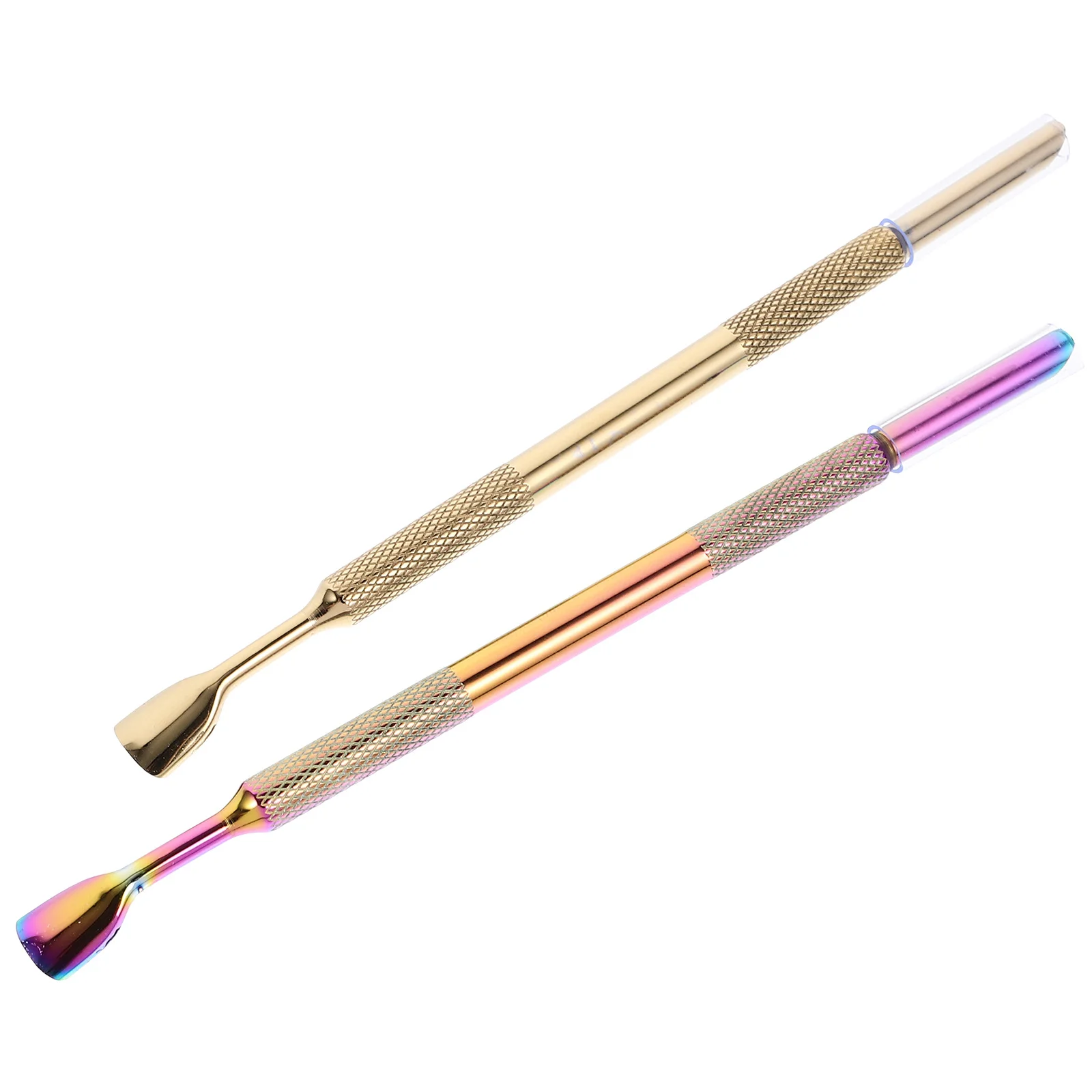 2Pcs Edelstahl Nagel Werkzeuge Häutchen Pusher Dead Skin Remover Maniküre Pediküre Nagel Reinigung Werkzeug Metall Häutchen Reinigung