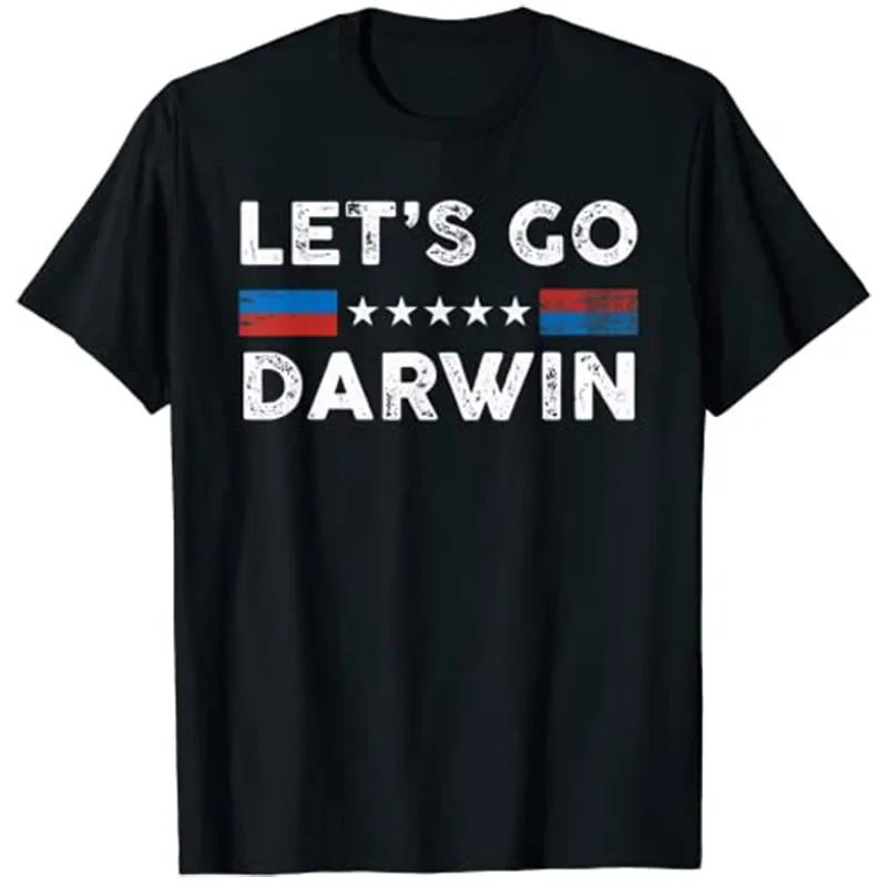 Винтажная футболка с флагом США Let Go Darwin