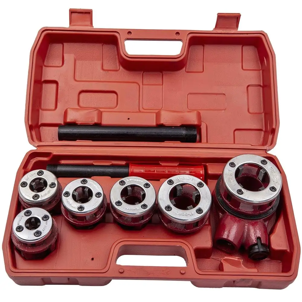 

Ratchet Pipe Threader Kit Die Bar Head Handle Tool Set 1/4'' 3/4'' w/ 6 Dies