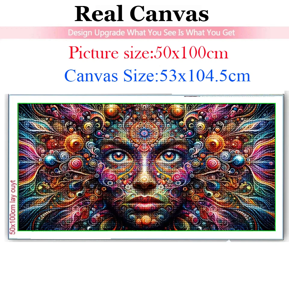 5D DIY Diamond Painting Pattern Large Size Psychedelic Woman Eyes,Full Square Round Diamond Embroidery Sale For Home Decor Gift