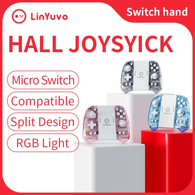 لوحة ألعاب LinYuvo اللاسلكية KS58 للتبديل وOLED مع توربو/الاهتزاز/الدوران ذو 6 محاور/وظيفة الاستيقاظ/القاعة الروك، لوحة ألعاب طويلة العمر