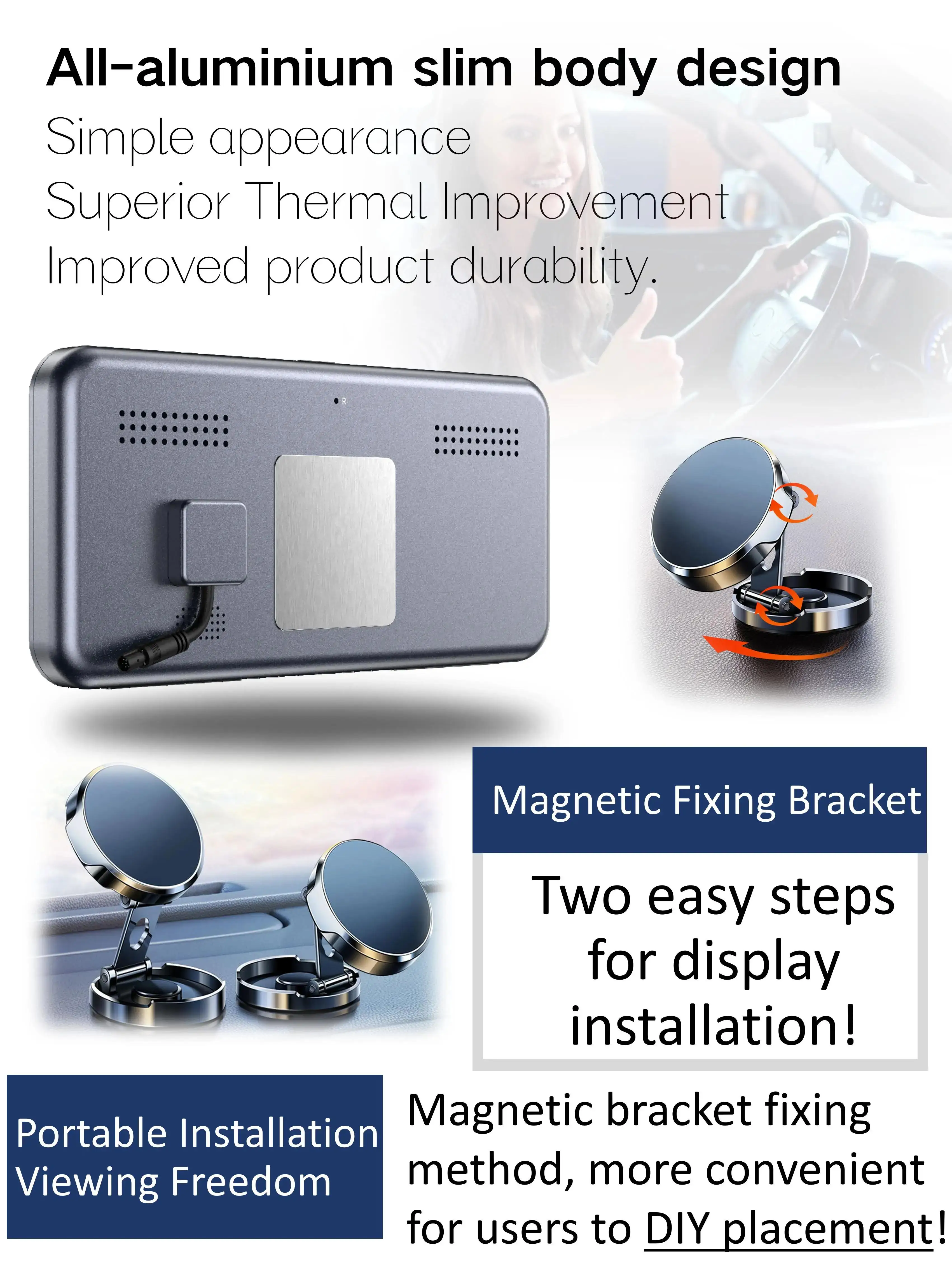 Full-Screen Touch Control 6.25 Inch Monitor 2 Lens Left and Right View Car Video Camera Recorder Car Electronic Rear View Mirror