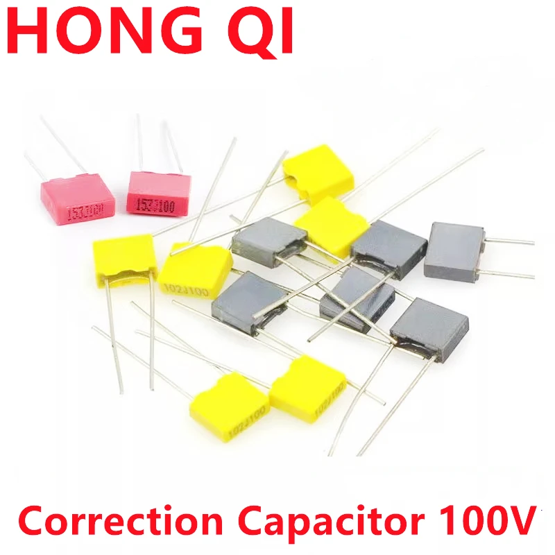 20PCS 100V Polypropylene Safety Plastic Film Correction Capacitor 1NF 2.2NF 4.7NF 10NF 22NF 100NF 330NF 470NF 102 104 154 224