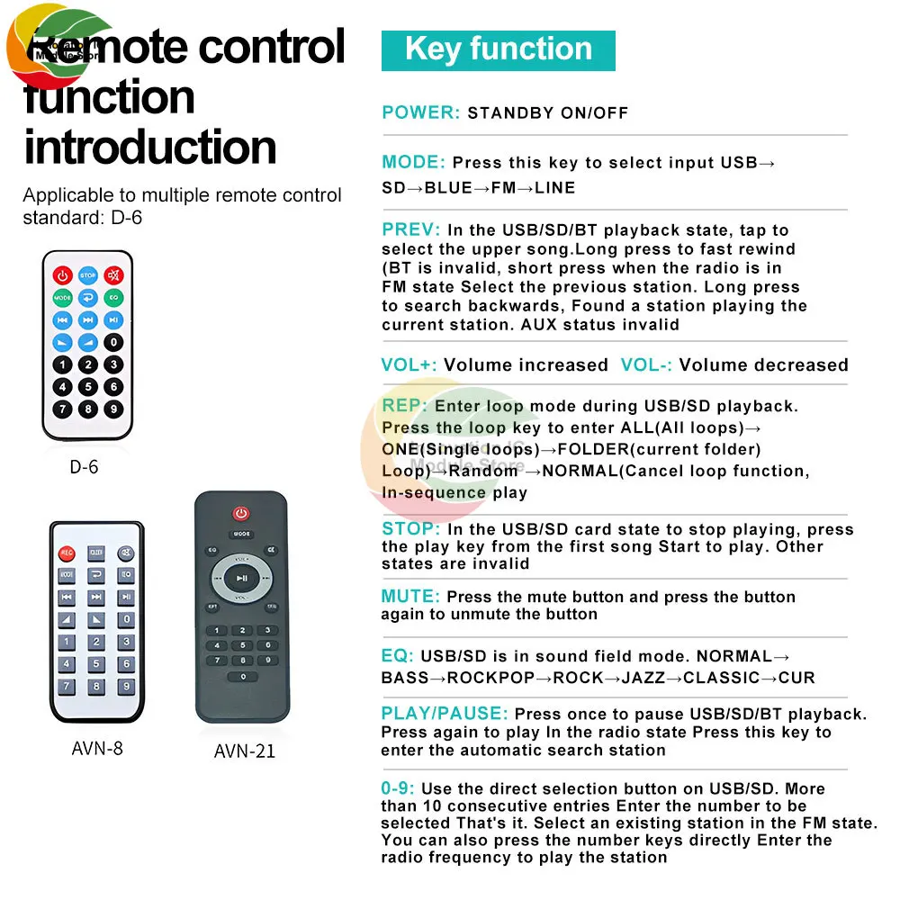 Audio Decode Board Car Music MP3 Decoder Board Bluetooth 5.0 Support AUX FM USB Hands-Free Calling Audio Player Module