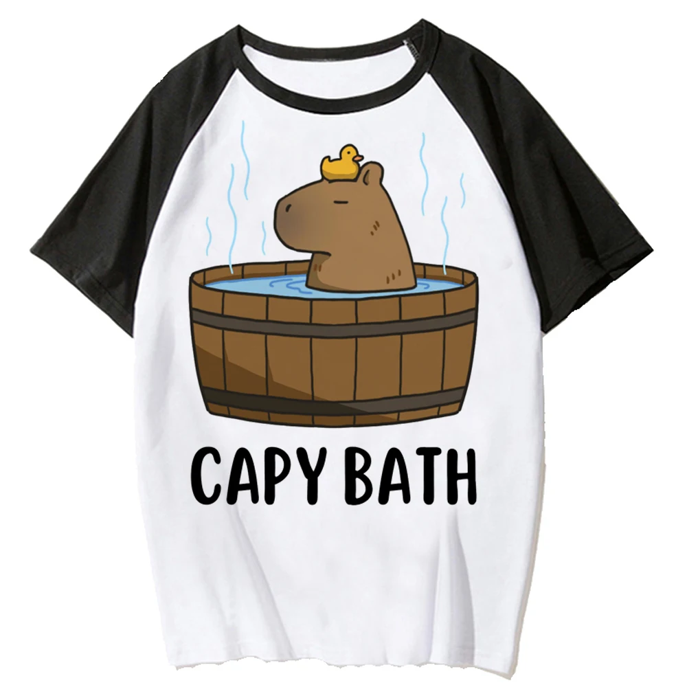 Capybara Tee women manga designer harajuku t-shirts female graphic streetwear manga clothes