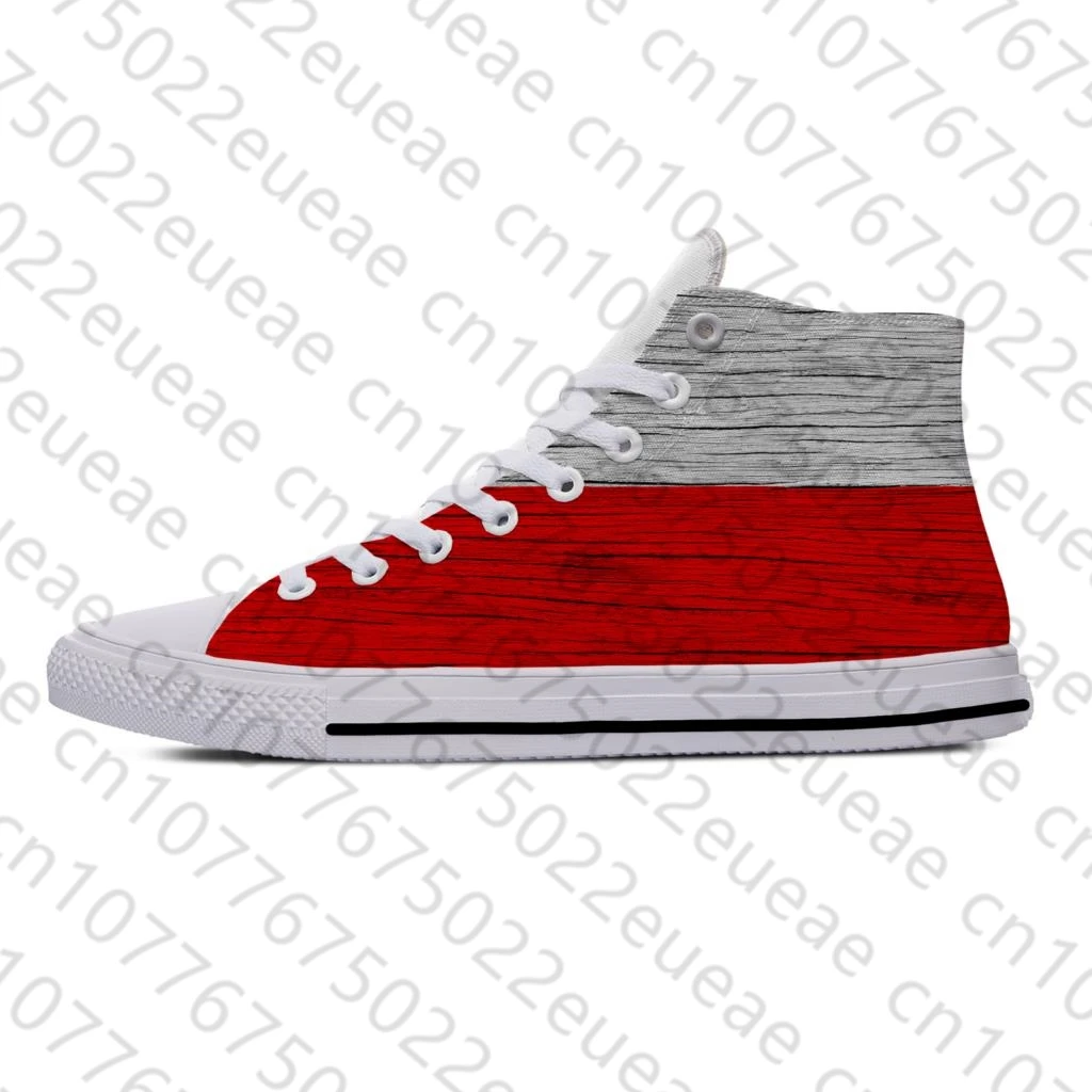 Hot Poland Vlag Hot Fashion Vintage Grappige Populaire High Top Lichtgewicht Casual Schoenen Ademende Board Schoenen Heren Vrouwen Sneakers