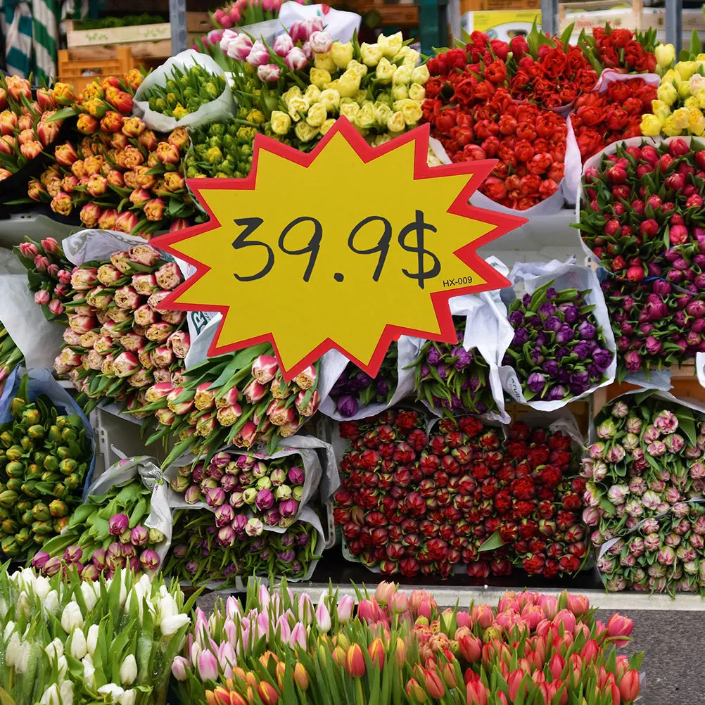 ป้ายราคาเปล่า 300 ชิ้น วัสดุกระดาษแข็ง ทนทาน ป้ายแสดงสินค้าสีสว่าง สำหรับร้านค้าปลีก ห้างสรรพสินค้า ป้ายโฆษณาผลไม้ ผัก