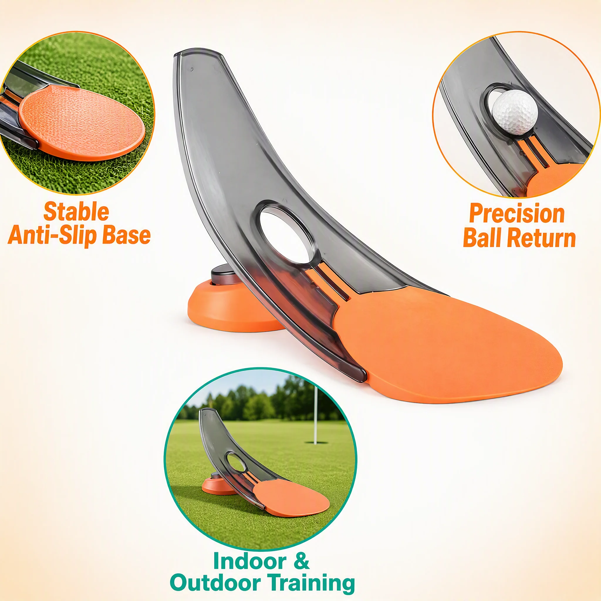 Portable Golf Putter Practice Tool Alignment Stick Holder Foldable Design Stability Indoor Outdoor Triple Aim Points Spiked Base